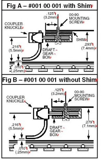 Micro Trains Line N 00110001 (1015-10) Universal Body Mount Couplers Short Shank Bulk Pack – 10 pair