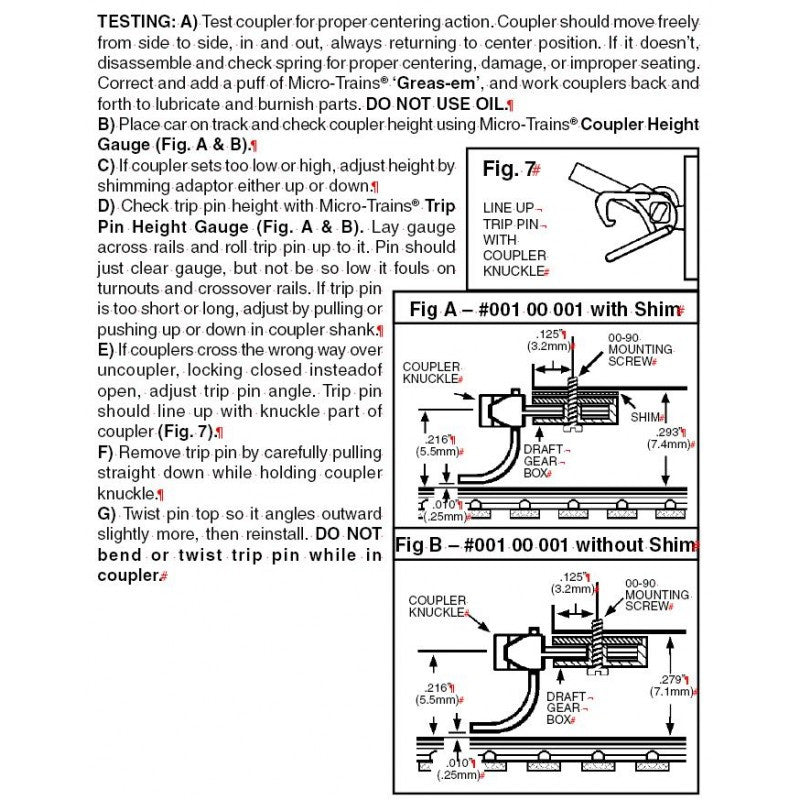 Micro Trains Line N 00110001 (1015-10) Universal Body Mount Couplers Short Shank Bulk Pack – 10 pair