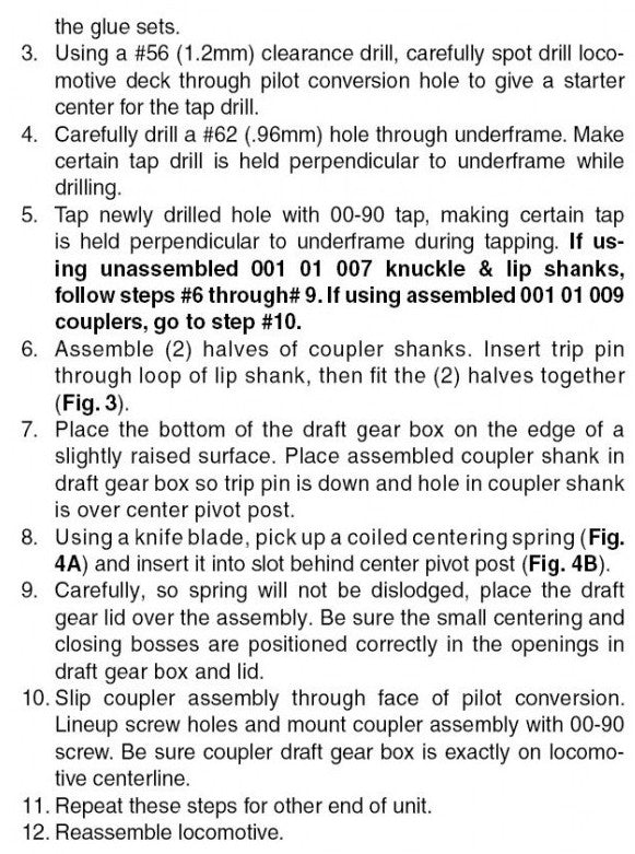 Micro Trains Line N 00132110 (1155) Locomotive Coupler Conversion Kit with Pilot Face GP7/9 - 1 Pair