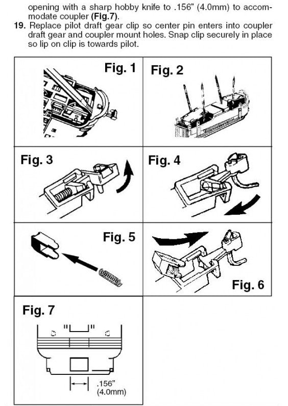 Micro Trains Line N 00141050 (2000-1) Locomotive Coupler Conversion Kit F3/7 / PA1 - 1 Pair