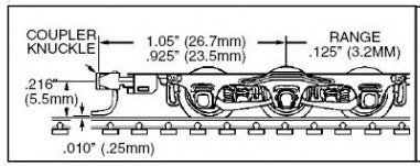 Micro Trains Line N 00302061 (1018) 6-Wheel Lightweight Passenger Car Trucks with Adjustable Couplers - 1 Pair