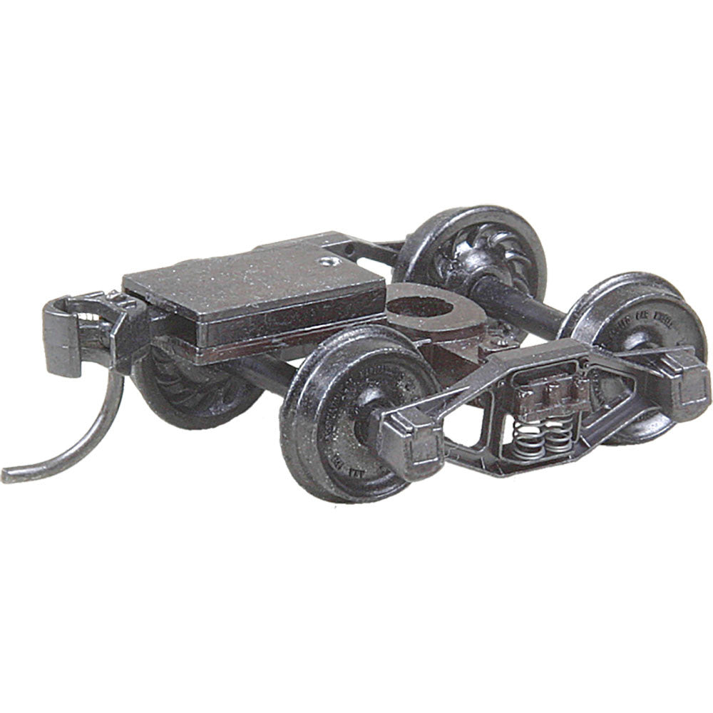 Kadee HO #512 Bettendorf T-Section Trucks with Ready-to-Mount #148 Metal Whisker Couplers 33 inch Ribbed Back Wheels Metal Fully Sprung - 1 Pair