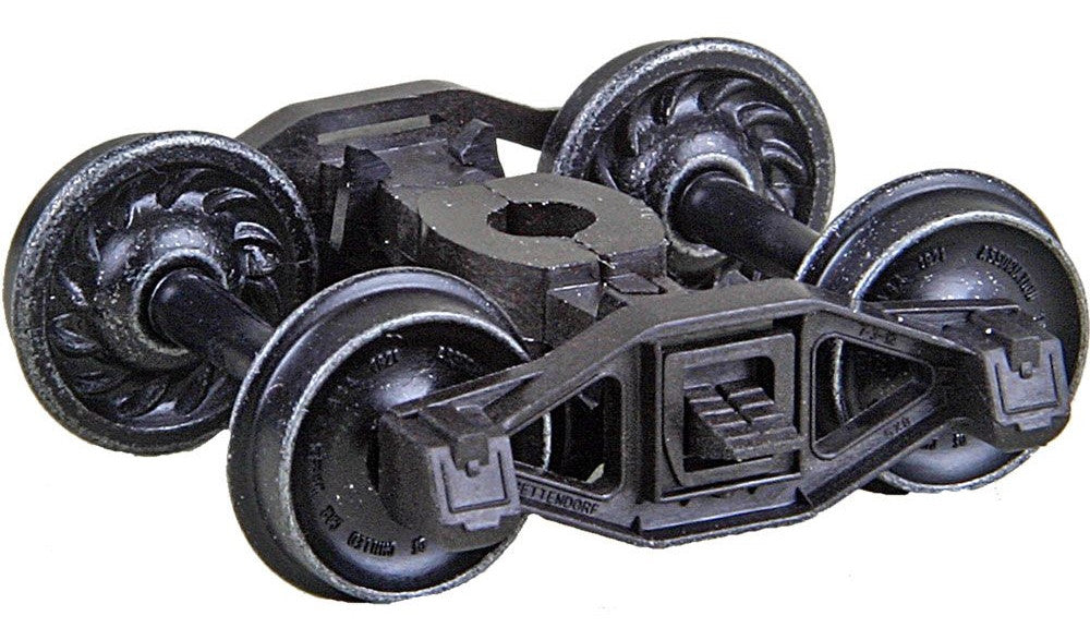 Kadee HO #1581 Bettendorf T-Section Self Centering Caboose Trucks with 33 inch Ribbed Back Code 88 Semi-Scale Wheels Leaf Spring 'HGC' - 1 Pair
