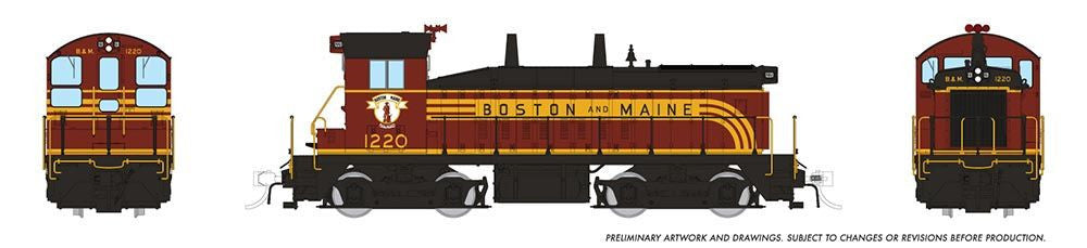 Rapido Trains Inc HO 27067 DCC Ready EMD SW9 Locomotive Boston & Maine 'As Delivered' B&M #1224