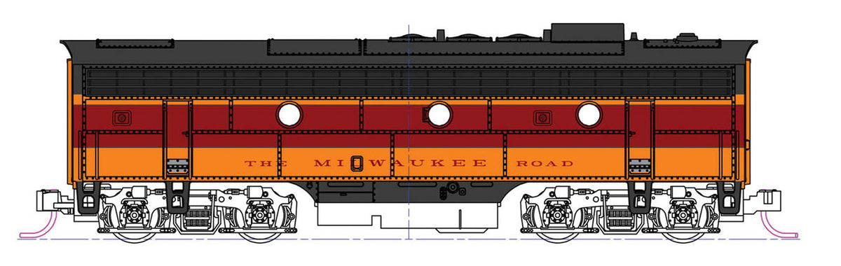 Kato N 106-0430-LS-DMW with DCC/ESU LokSound V5 EMD FP7A-F7B Locomotive Set Milwaukee Road MILW #95A/95B