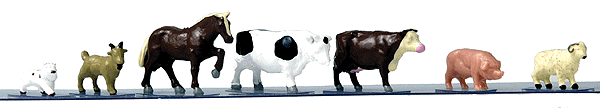 Walthers Life-Like SceneMaster HO 433-1603 Barnyard Animals - 7-Pack