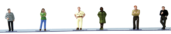 Walthers Life-Like SceneMaster HO 433-1606 Pedestrians People Standing - 6-Pack