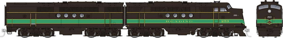 Rapido Trains Inc HO 53031 DCC Ready EMD FT A+B Locomotive Set Reading Black & Green RDG #256A + 256B