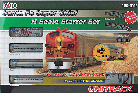 Kato N 106-0018 Santa Fe Super Chief Passenger Starter Set with F7A Locomotive