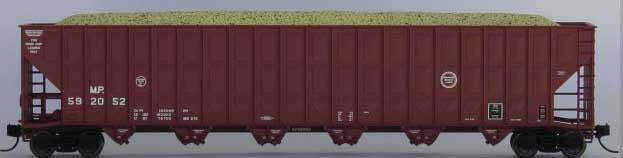 Trainworx N 2700302 Greenville 7000-Cubic Foot Wood Chip Hopper Missouri Pacific 'Small Buzzsaw Logo' MP #2