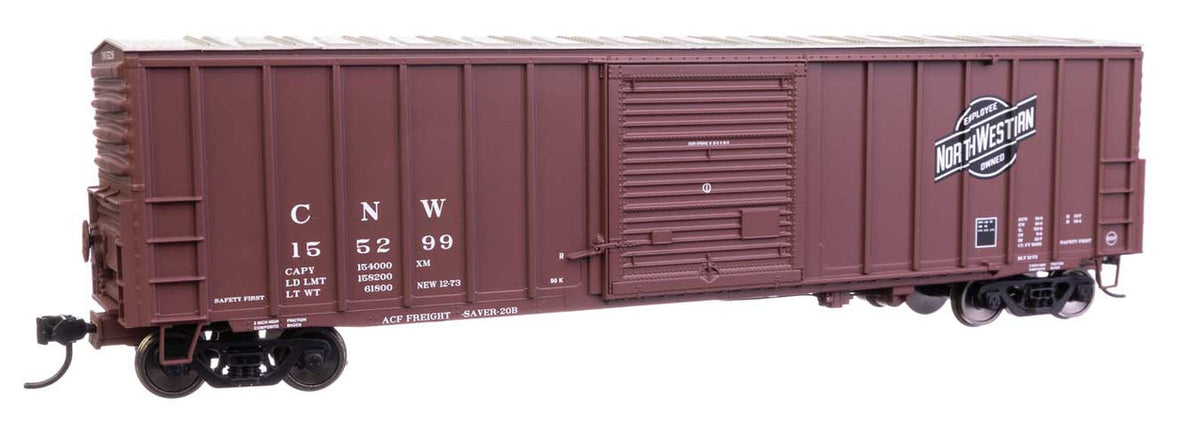 Walthers Mainline HO 910-46008 50' ACF Exterior Post Dreadnaught End Plate B Boxcar Chicago & North Western CNW #155299