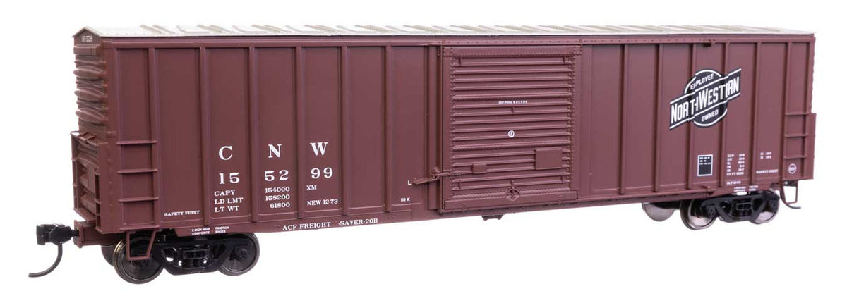 Walthers Mainline HO 910-46008 50' ACF Exterior Post Dreadnaught End Plate B Boxcar Chicago & North Western CNW #155299