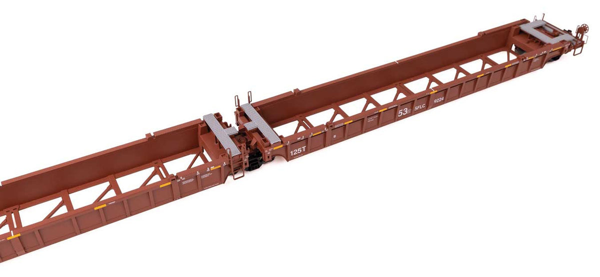 Walthers Mainline HO 910-55825 NSC Articulated 3-Unit 53' Well Car Santa Fe Leasing Co. SFLC #9363