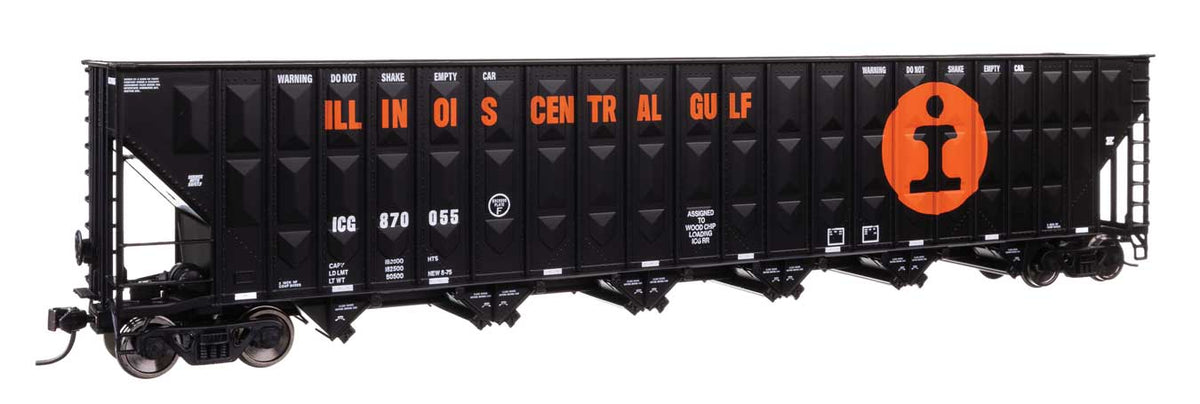 Walthers Mainline HO 910-56381 73' Greenville 7,000 Cubic Foot Wood Chip Hopper Illinois Central Gulf ICG #870055
