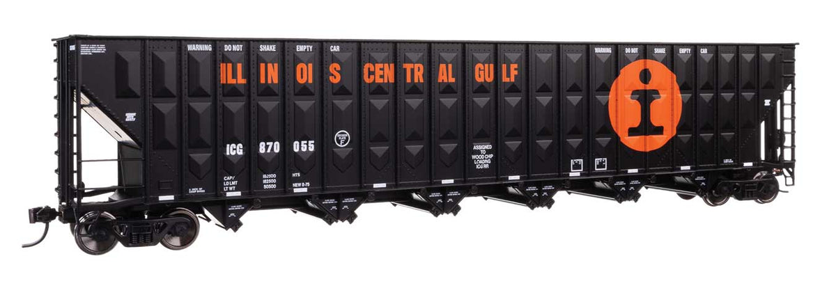 Walthers Mainline HO 910-56381 73' Greenville 7,000 Cubic Foot Wood Chip Hopper Illinois Central Gulf ICG #870055