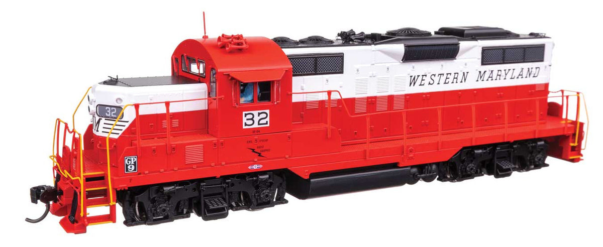 WalthersProto HO 920-42738 DCC/ESU LokSound V5 Equipped EMD GP9 Phase II Western Maryland WM #32 'Red/White/Black'