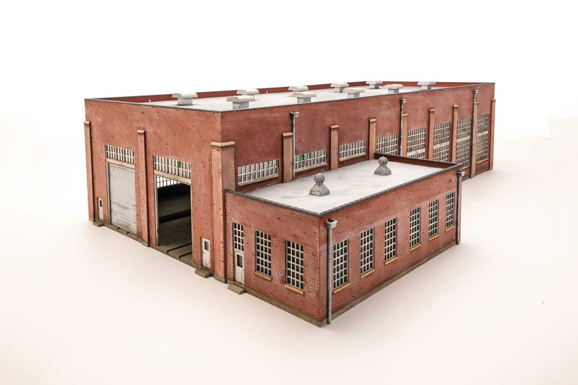 Walthers Cornerstone HO 933-2923 130' 2-Stall Diesel Engine House - Kit