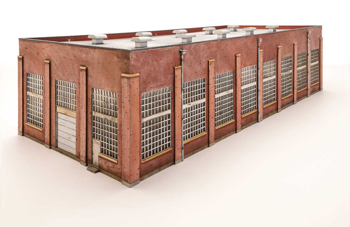 Walthers Cornerstone HO 933-2923 130' 2-Stall Diesel Engine House - Kit