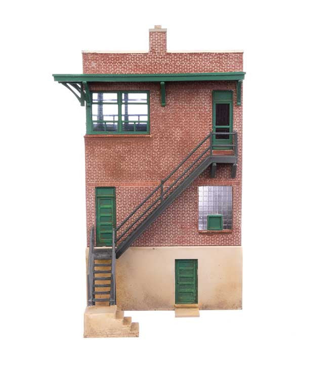 Walthers Cornerstone HO 933-3554 Pennsylvania Railroad Brick Interlocking Tower w/Flat Roof - Kit