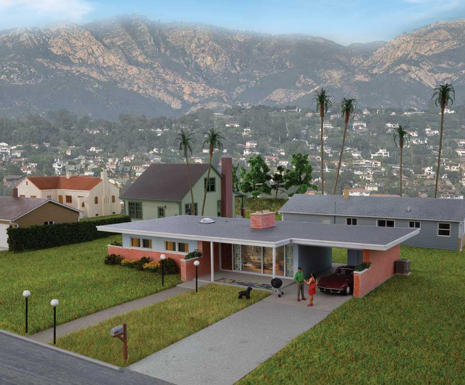 Walthers Cornerstone HO 933-4156 Mid-Century Modern Home - Kit