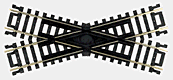 Atlas HO 839 Code 100 Snap Track Nickel-Silver Rail Black Ties 30-Degrees Crossing - 1-Piece