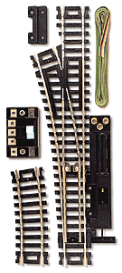 Atlas HO 850 Code 100 Nickel-Silver Rail Black Ties Remote Control Snap-Switch Turnout Left-Hand - 1-Piece