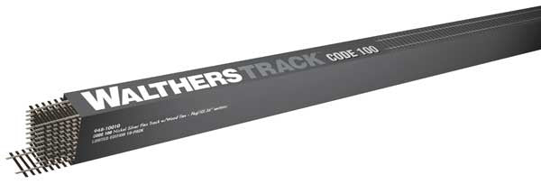 WalthersTrack HO 948-10010 Code 100 Nickel Silver Flex Track with Wood Ties - 1 Box: 36" section - 10 pcs