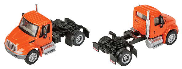 Walthers SceneMaster HO 949-11133 International 4300 Single-Axle Semi-Tractor Orange Assembled