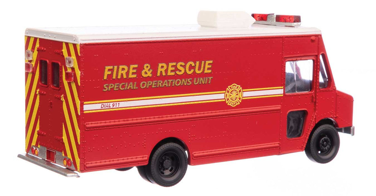 Walthers SceneMaster HO 949-12107 Morgan Olson Route Star Van Fire & Rescue 'Special Operations Unit'