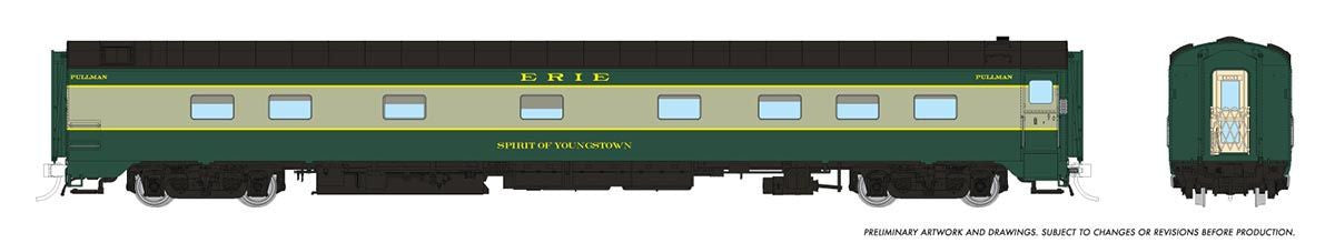 Rapido Trains Inc HO 104112 Super Continental Passenger Cars 10-5 Sleeper Erie 'Pride of Youngstown'