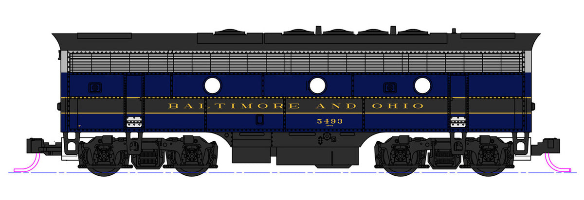 Kato N 106-0428-LS-DMW with DCC/ESU LokSound V5 EMD F7A/B Set Baltimore & Ohio 'Freight' B&O #4503 & #5493