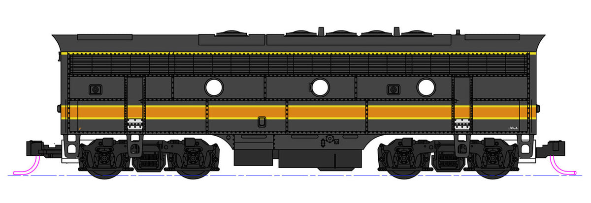 Kato N 106-0429-LS-DMW with DCC/ESU LokSound V5 EMD F7A/B Set Milwaukee Road 'Lightning Bolt' MILW #88A & #88B