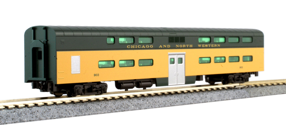 Kato N 106-104 C&NW EMD E8A DCC Ready and Pullman Bi-Level '400' Train 6-Unit Set