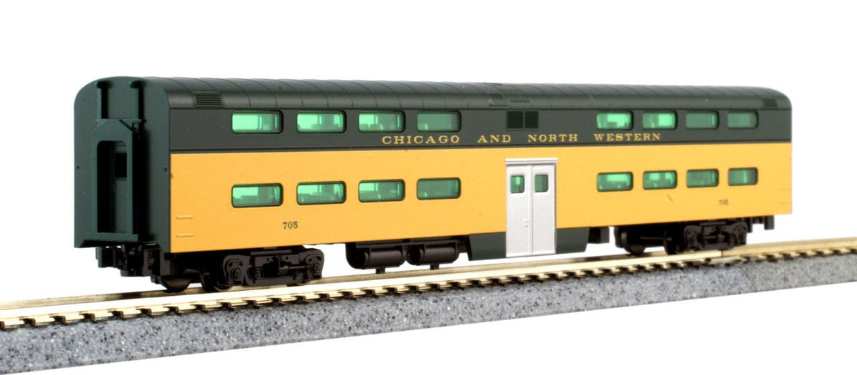 Kato N 106-104 C&NW EMD E8A DCC Ready and Pullman Bi-Level '400' Train 6-Unit Set