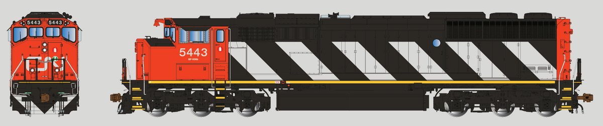 Aurora Miniatures HO AUR110503 DCC/ESU LokSound 5 Equipped GMDD SD50F Diesel Locomotive Canadian National 'Stripes' CN #5443