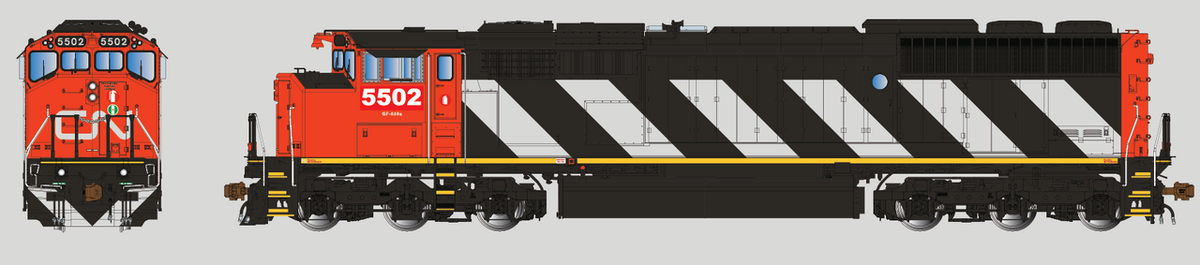 Aurora Miniatures HO AUR110507 DCC/ESU LokSound 5 Equipped GMDD SD50AF Diesel Locomotive Canadian National 'Stripes' CN #5502
