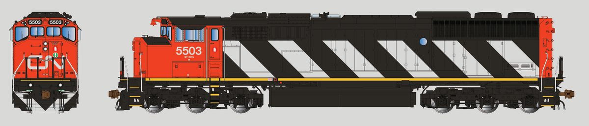 Aurora Miniatures HO AUR110508 DCC/ESU LokSound 5 Equipped GMDD SD50AF Diesel Locomotive Canadian National 'Stripes' CN #5503