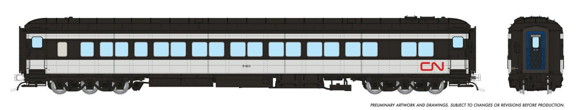 Rapido Trains Inc HO 125011 Balloon Top Coach Canadian National "Wet Noodle Scheme" CN #5216