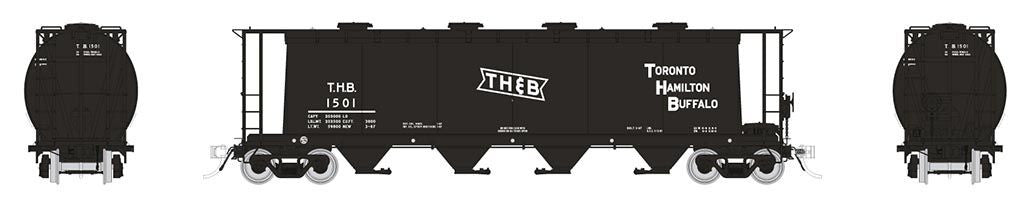 Rapido Trains Inc HO 127029-1501 NSC 3800cuft Covered Hopper Toronto Hamilton & Buffalo Delivery Scheme THB #1501