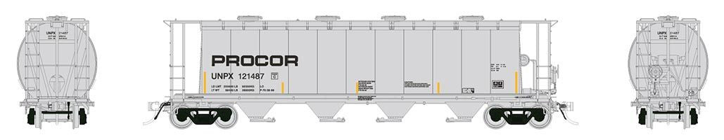 Rapido Trains Inc HO 127030-121428 NSC 3800cuft Covered Hopper Procor Black Logo UNPX #121428