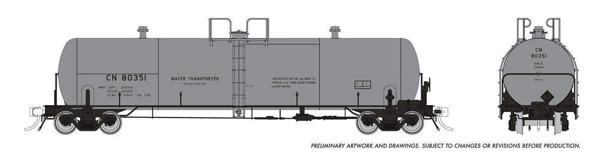 Rapido Trains Inc HO 135013A Procor 20K gal Tank Car Canadian National 'Company Service' CN Single Car