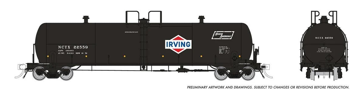 Rapido Trains Inc HO 135014A Procor 20K gal Tank Car Irving Oil NCTX Single Car