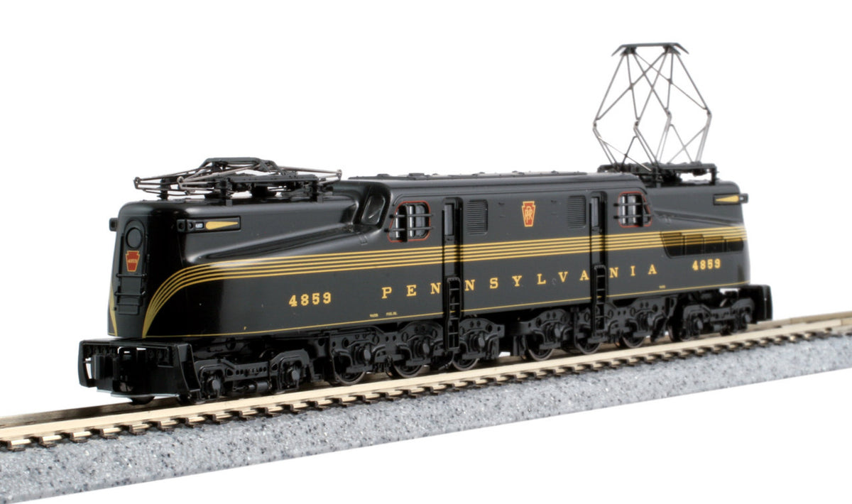 Kato N 137-2005-LS-DMW with DCC/ESU LokSound V5 GE GG1 Electric Locomotive Pennsylvania Railroad Brunswick Green 5-Stripe PRR #4859