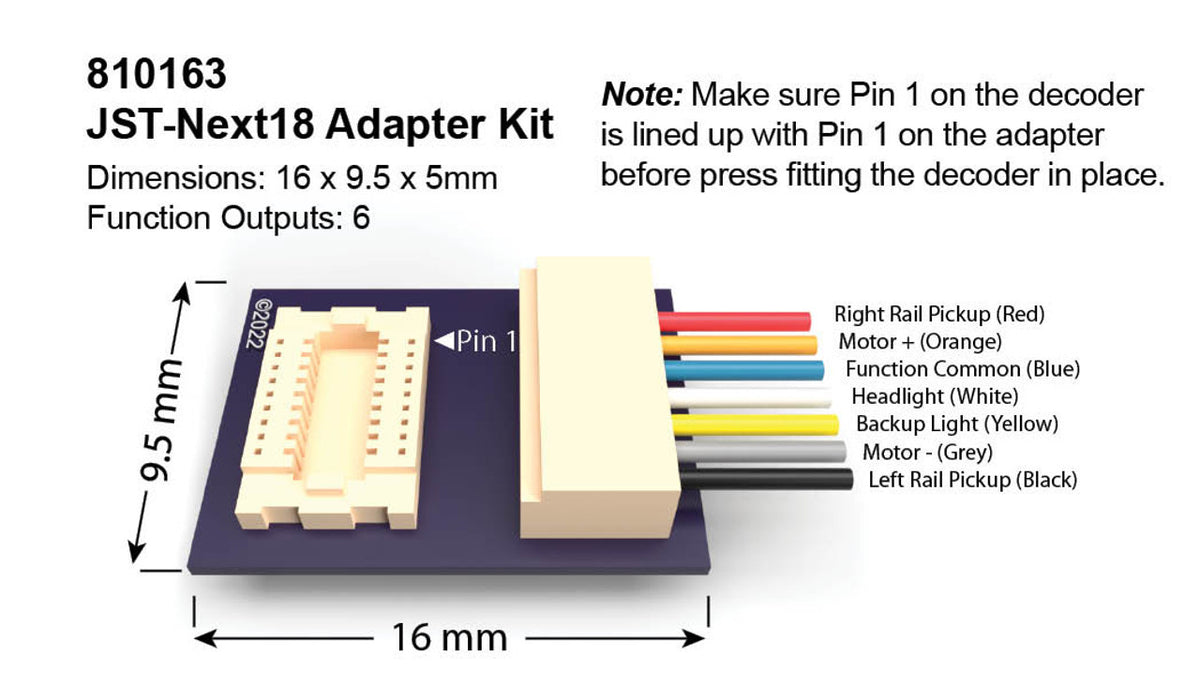 SoundTraxx 810163 JST-N18 Adapter