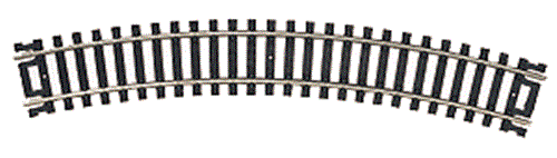 Atlas HO 151 Code 100 Snap Track Nickel-Silver Rail Black Ties 15" Radius Curve - 1 Piece
