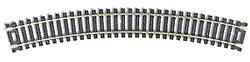 Atlas HO 152 Code 100 Snap Track Nickel-Silver Rail Black Ties 18" Radius Curve - 1 Piece
