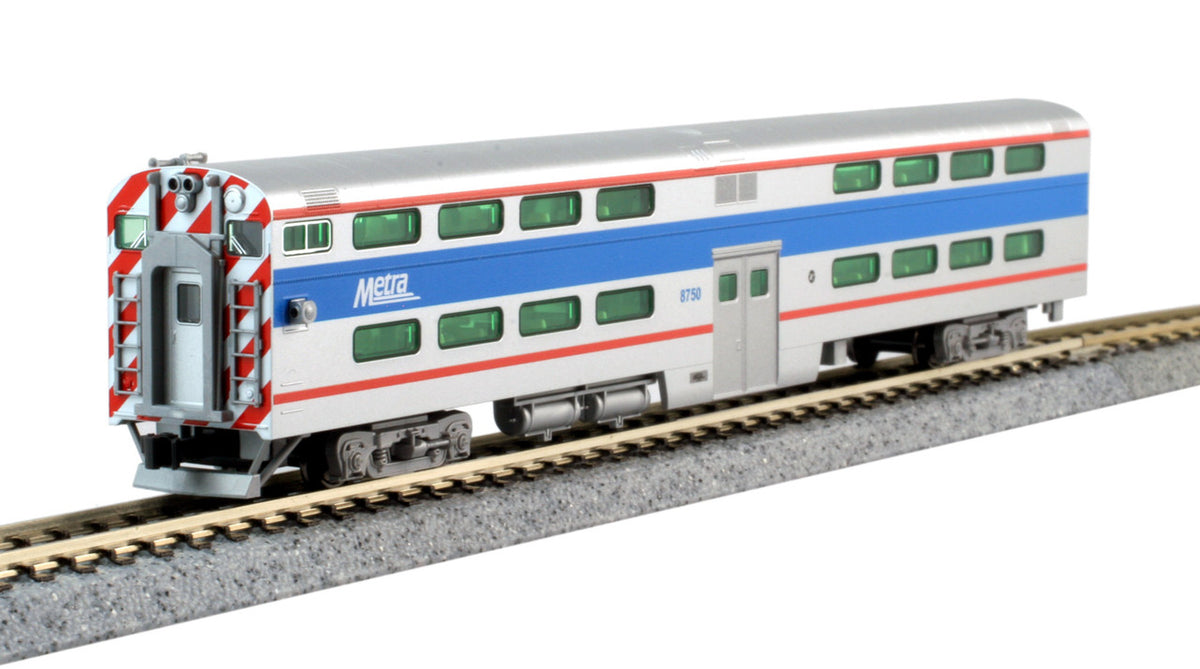 Kato N 156-0972 Pullman Bi-Level Cab-Coach Chicago Metra #8750
