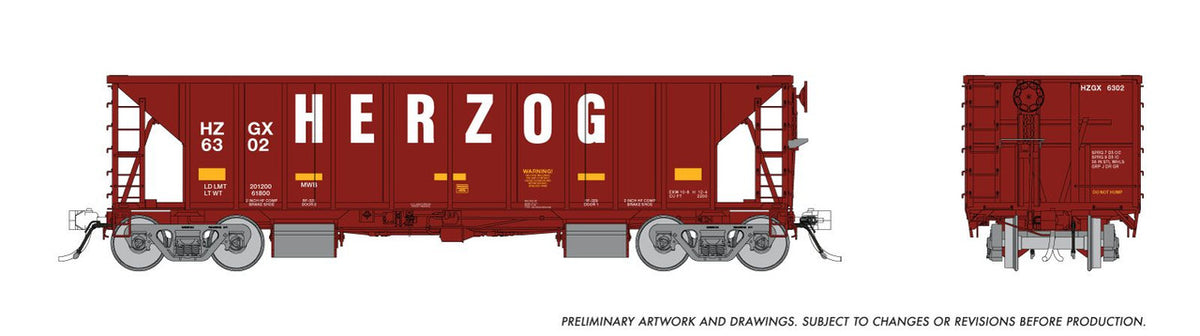 Rapido Trains Inc HO 158020 NSC Ballast Car Herzog 'Late' HZGX 6-Pack