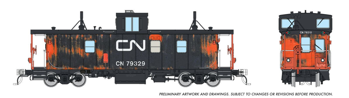 Rapido Trains Inc HO 166039 Hawker Siddeley Caboose (Van) Canadian National CN #79329 "Faded"