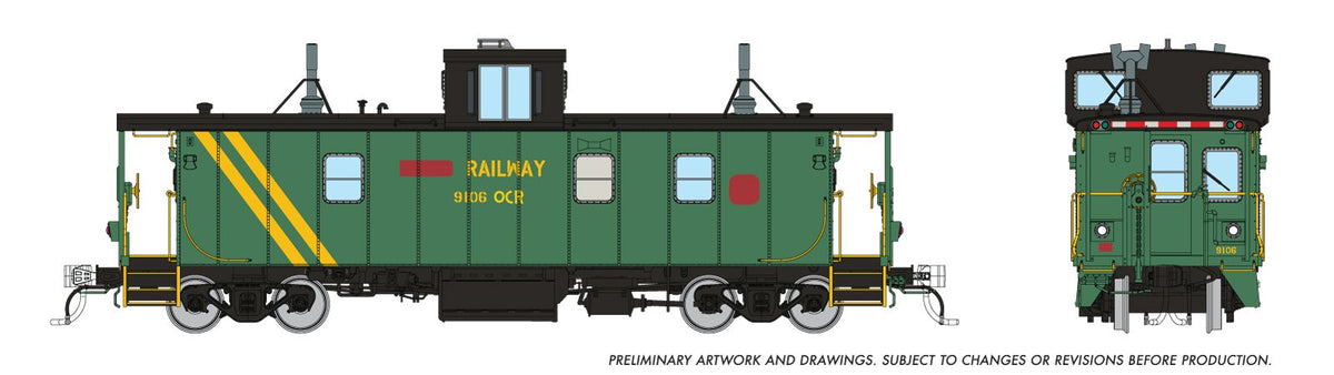 Rapido Trains Inc HO 166040 Hawker Siddeley Caboose (Van) Ottawa Central (ex-DEVCO) OCR #9106